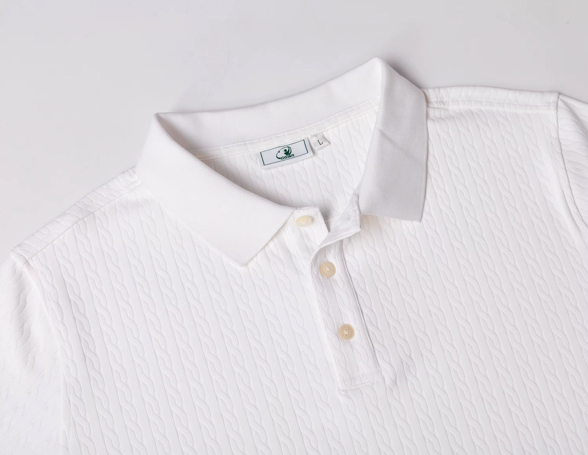 The Heritage Textured Cotton Polo – Off-White